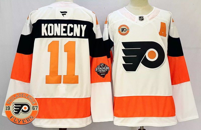 Men Philadelphia Flyers #11 Konecny White Fanatics 2025 NHL Jersey style 1